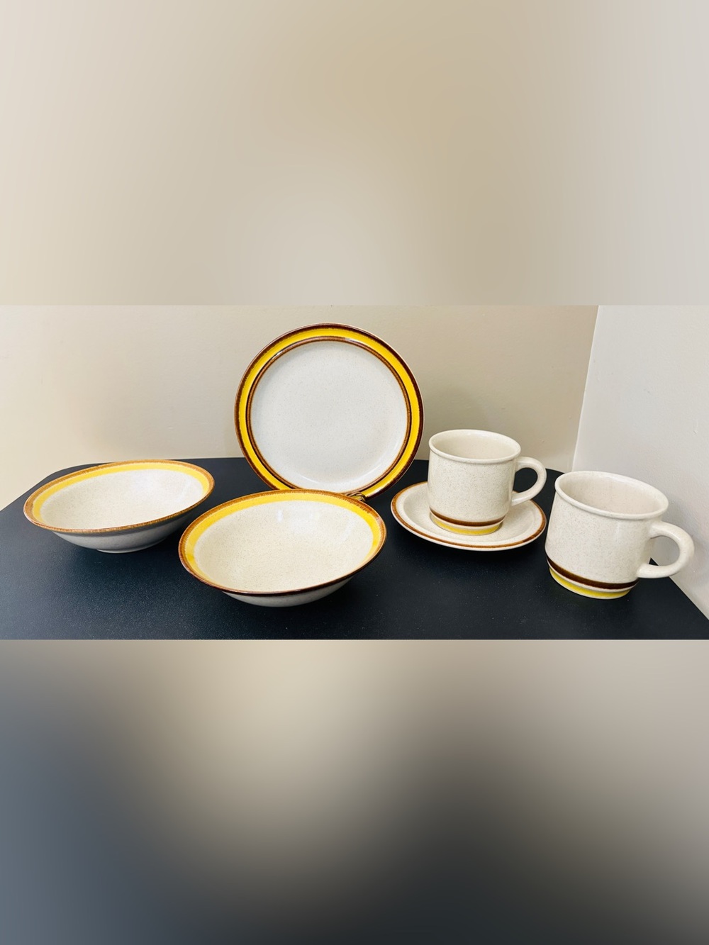 Suncraft Japan Stoneware Set of 6 Asst Dishes